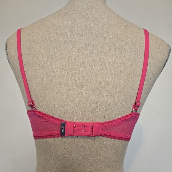 NWOT 34B Aerie Brooke Pink and White Polka Dot Flowers Push Up Bra - Picture 4 of 5